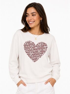Karl Lagerfeld ($129) Paris "Love Logo" Heart Sweatshirt - PTP 22